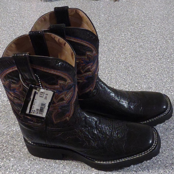 Double H Shoes - New**Double-H 9in Black Square Toe Boots Sz 9.5M